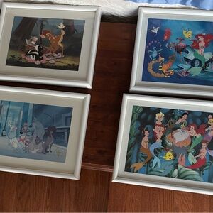 Disney Themed Framed Art Prints - Silver Framed Home Art Set